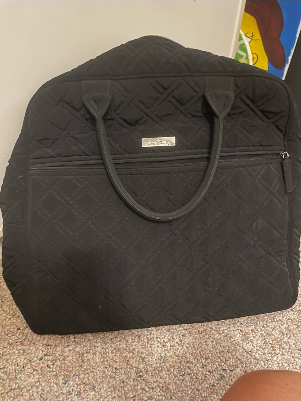 Vera Bradley Black Quilted Travel Bag Tote